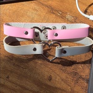 Faux leather choker set